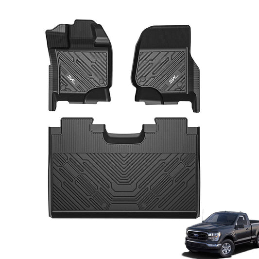 3W Ford F150 Supercrew Cab 2015-2023 Custom Floor Mats TPE Material & All-Weather Protection