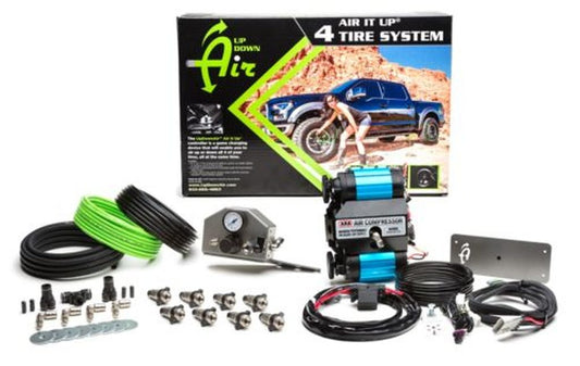 4 Tire Inflation System Ford Raptor Engine Bay W/Engine Mount With Box, Fittings, Hoses and Storage Bag Black UP Down Air