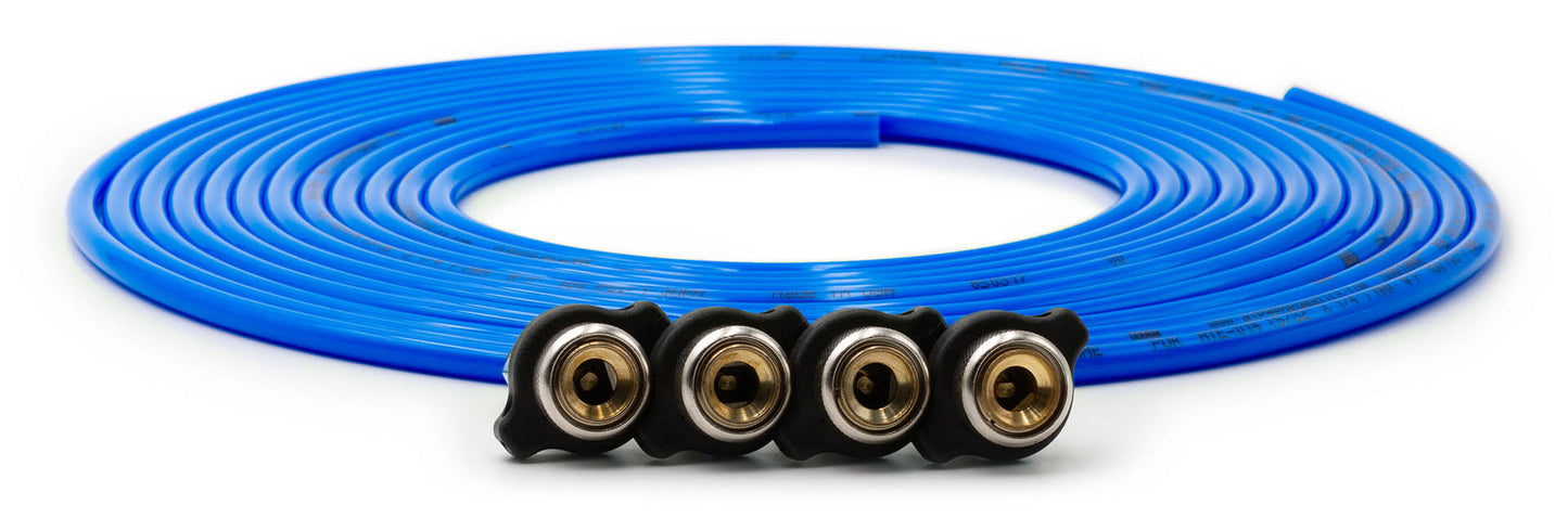 Tire Inflator Hose Replacement 240 Inch W/4 Quick Release Chucks Blue UP Down Air