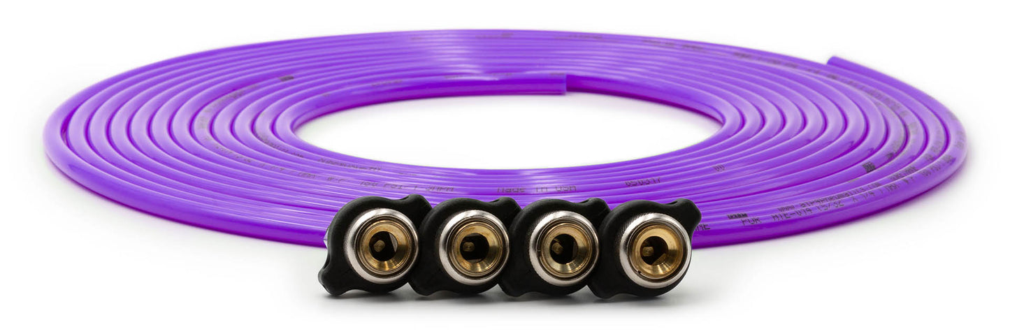 Tire Inflator Hose Replacement 240 Inch W/4 Quick Release Chucks Purple UP Down Air