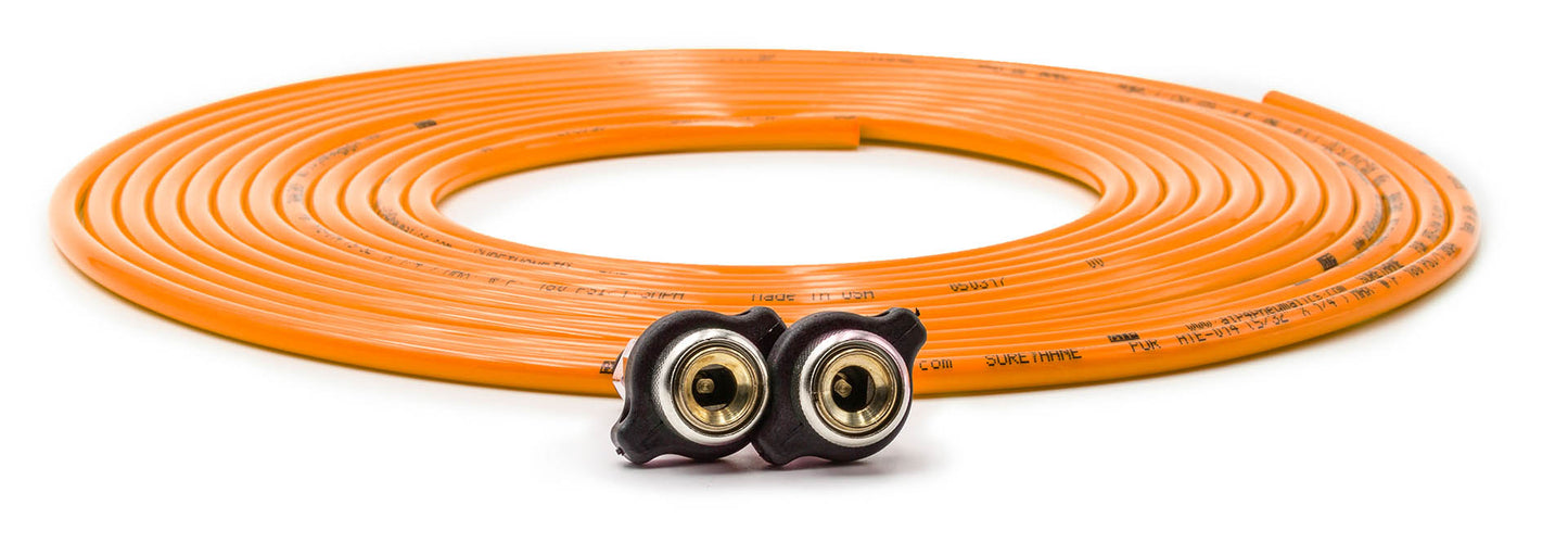 Tire Inflator Hose Replacement 288 Inch W/2 Quick Release Chucks Orange UP Down Air