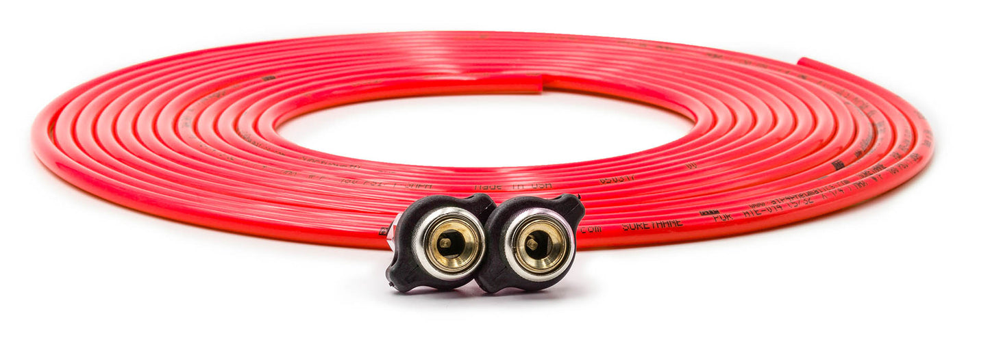 Tire Inflator Hose Replacement 288 Inch W/2 Quick Release Chucks Red UP Down Air