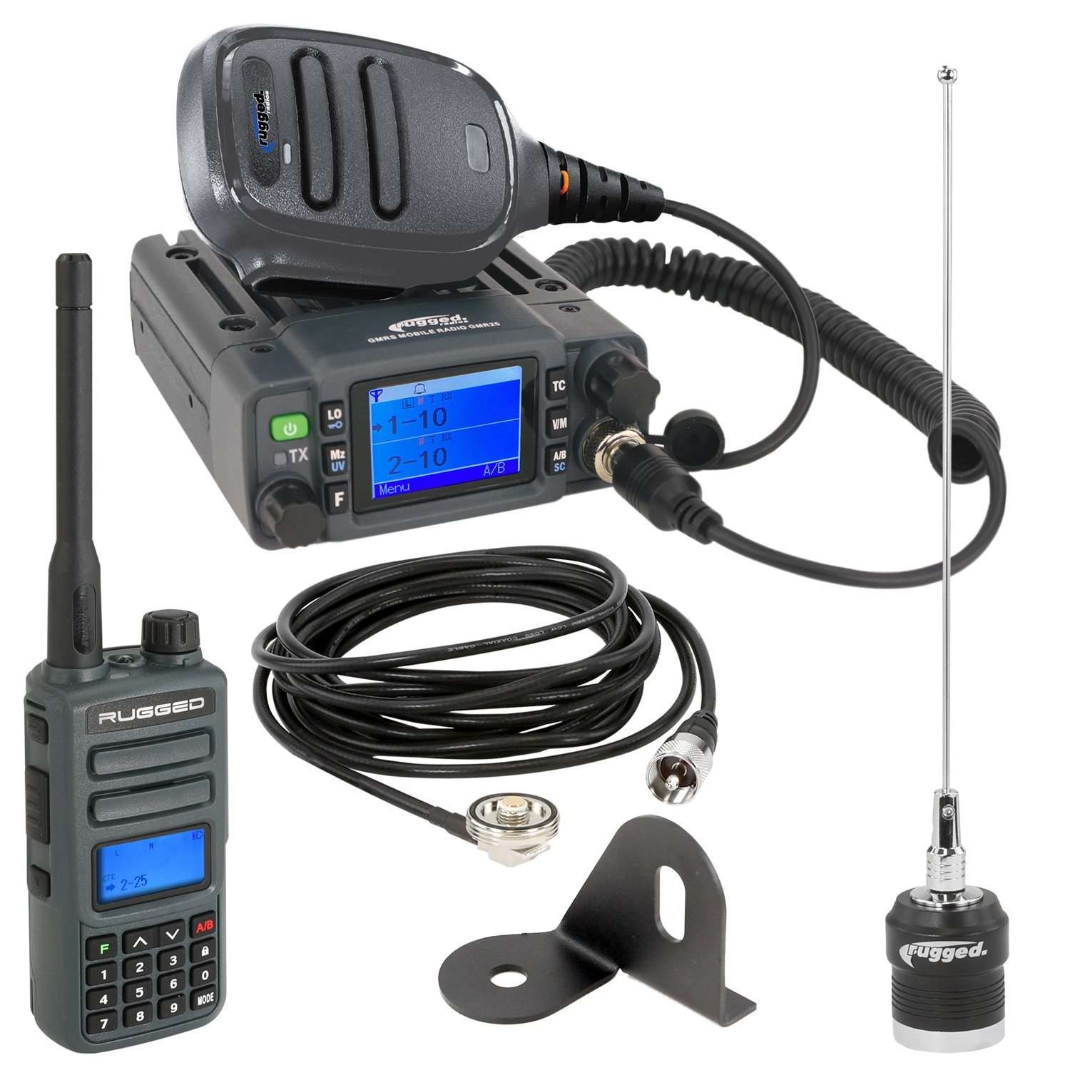 Jeep Radio Kit - GMR25 Waterproof GMRS Mobile Radio and GMR2 Handheld
